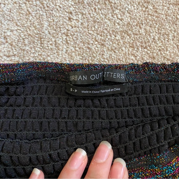 UO Sparkly Black Off the Shoulder Top - Picture 3 of 4